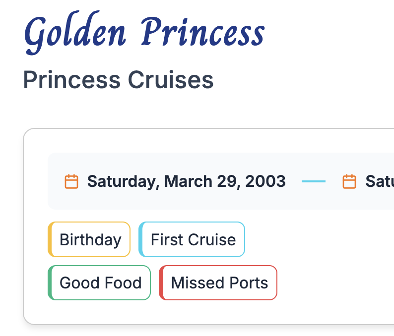 Tag your cruises